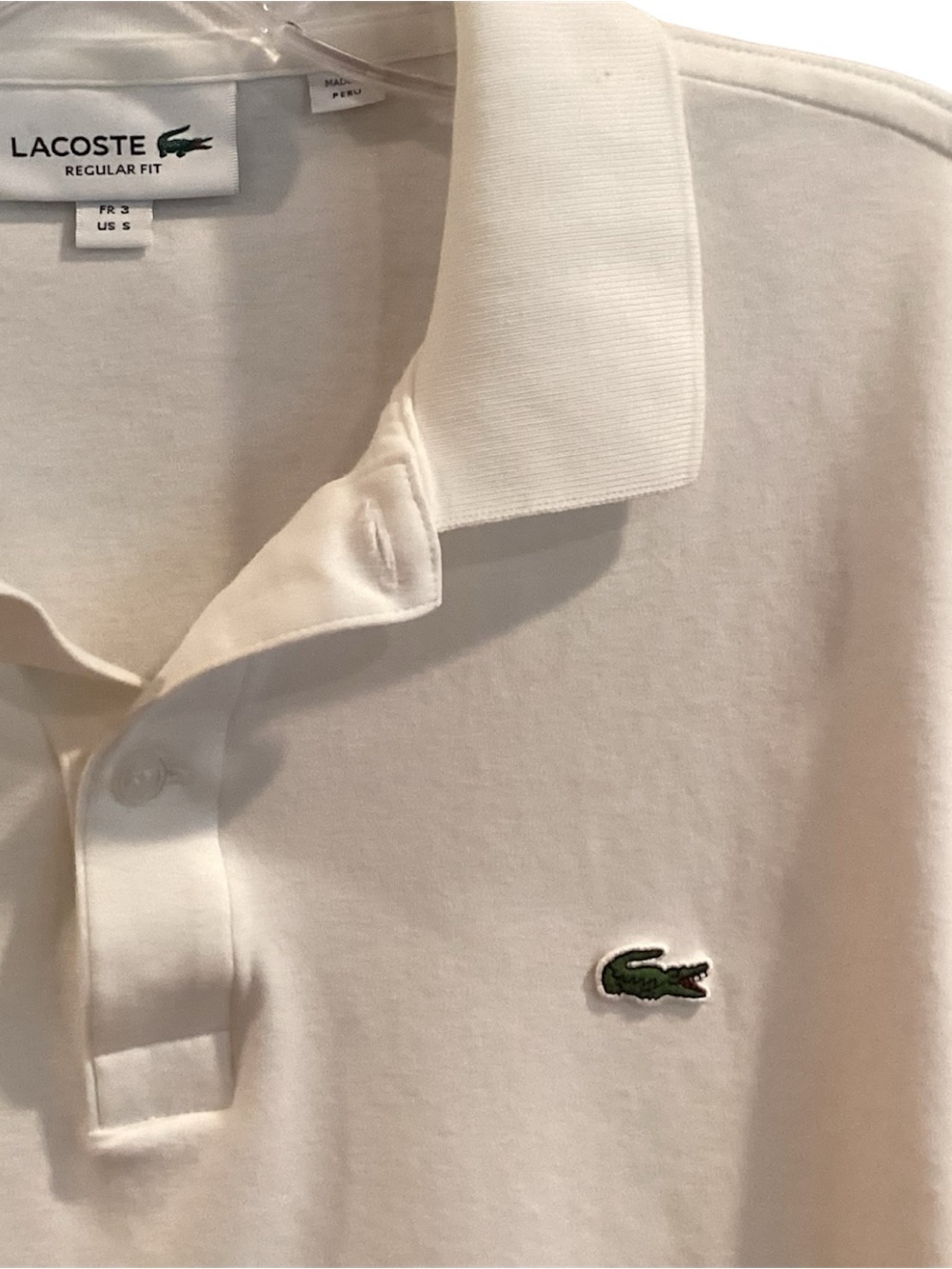 Lacoste Classic White Polo Shirt Croc Logo Misses size S - Picture 7 of 8